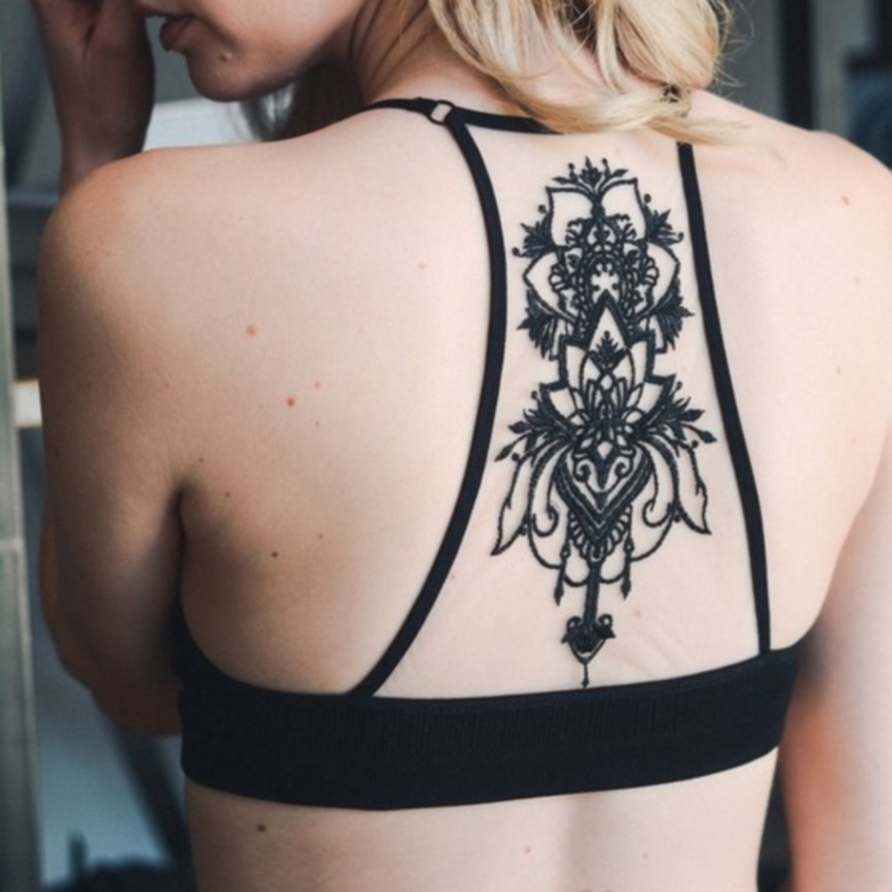 boho minimalist racerback bralette floral Seamless - Picture 4 of 10